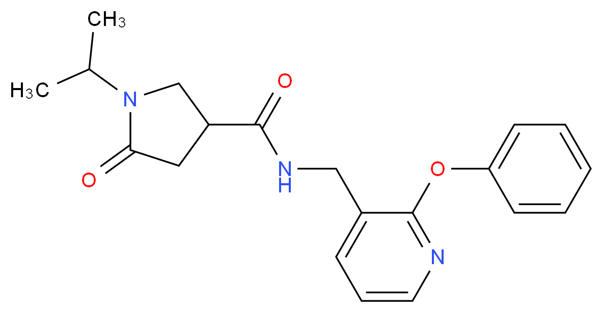 1-isopropyl-5-oxo-N-[(2-phenoxy-3-pyridinyl)methyl]-3-pyrrolidinecarboxamide_Molecular_structure_CAS_)