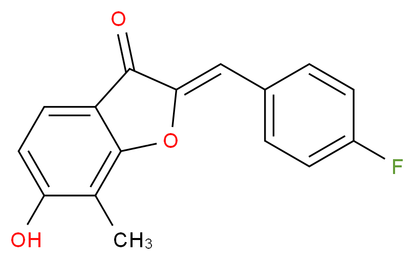 (2Z)-2-(4-Fluorobenzylidene)-6-hydroxy-7-methyl-1-benzofuran-3(2H)-one_Molecular_structure_CAS_)