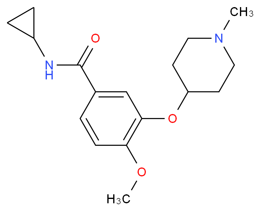 N-cyclopropyl-4-methoxy-3-[(1-methyl-4-piperidinyl)oxy]benzamide_Molecular_structure_CAS_)
