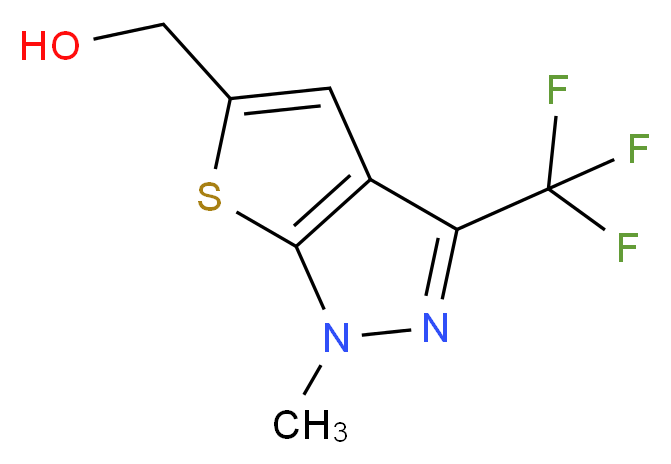 [1-Methyl-3-(trifluoromethyl)-1H-thieno[2,3-c]pyrazol-5-yl]methanol_Molecular_structure_CAS_)