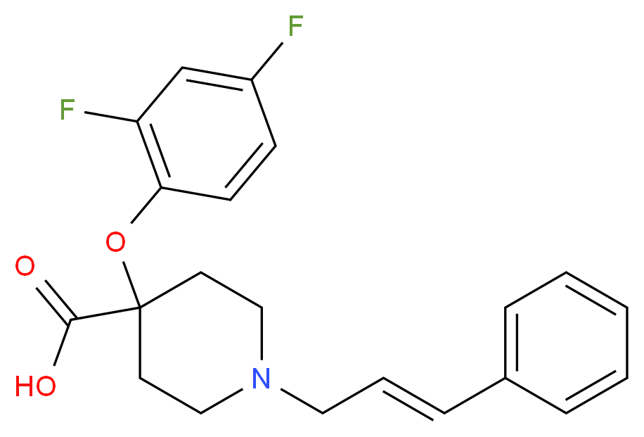 4-(2,4-difluorophenoxy)-1-[(2E)-3-phenylprop-2-en-1-yl]piperidine-4-carboxylic acid_Molecular_structure_CAS_)