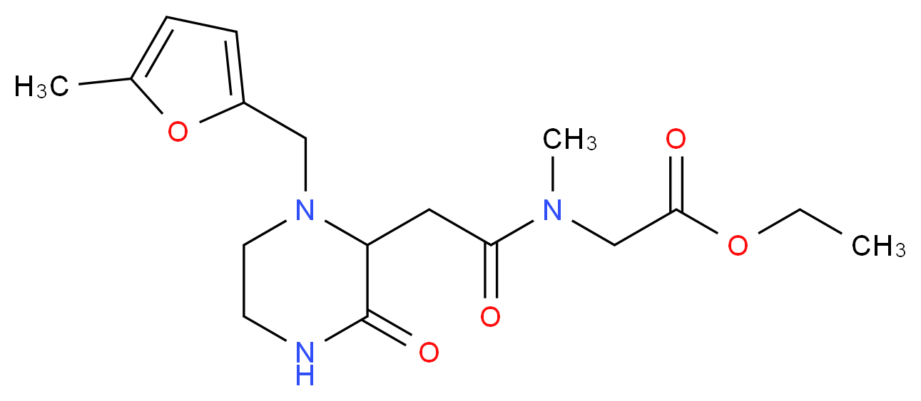 ethyl N-methyl-N-({1-[(5-methyl-2-furyl)methyl]-3-oxo-2-piperazinyl}acetyl)glycinate_Molecular_structure_CAS_)