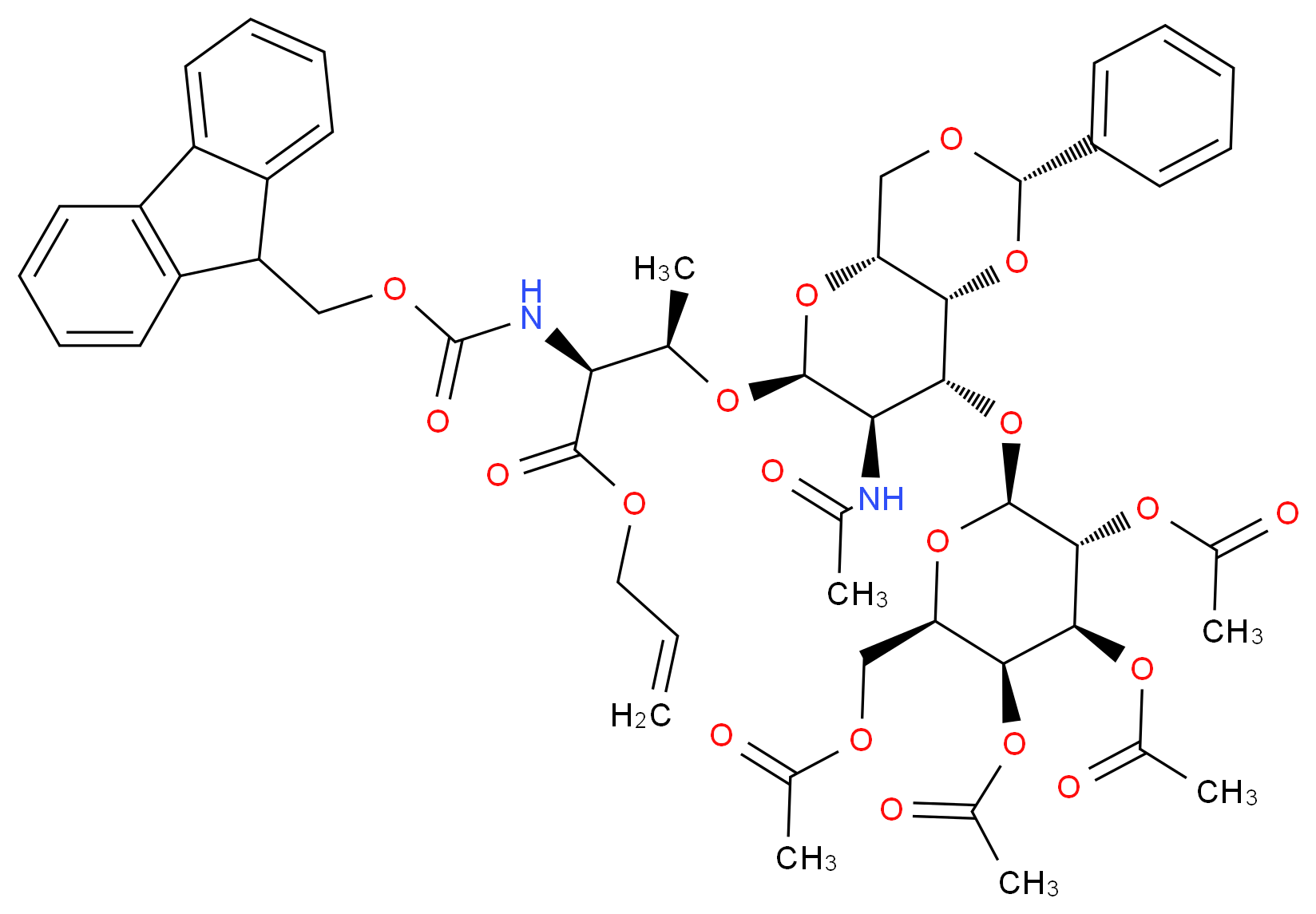 N-Fmoc-4,6-benzylidene-2'3'4'6'-tetra-O-acetyl T Epitope, Threonyl Allyl Ester_Molecular_structure_CAS_384346-85-4)