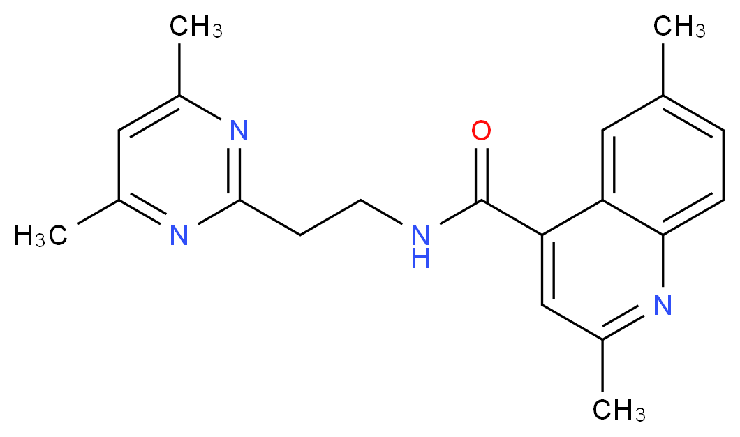 N-[2-(4,6-dimethyl-2-pyrimidinyl)ethyl]-2,6-dimethyl-4-quinolinecarboxamide_Molecular_structure_CAS_)