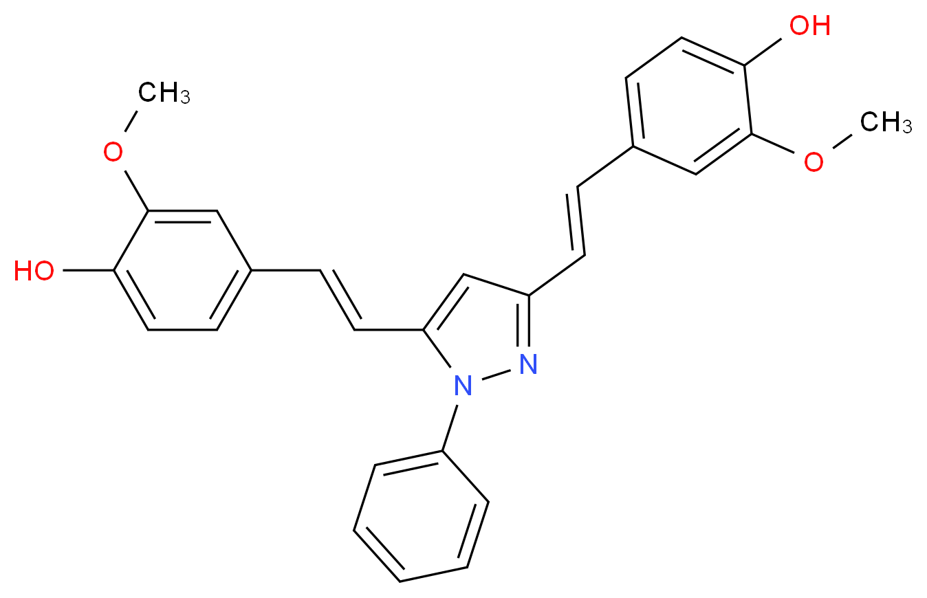 4,4'-(1E,1'E)-2,2'-(1-Phenyl-1H-pyrazole-3,5-diyl)-bis(ethene-2,1-diyl)bis(2-methoxyphenol)_Molecular_structure_CAS_828911-76-8)