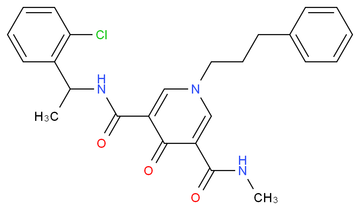 N-[1-(2-chlorophenyl)ethyl]-N'-methyl-4-oxo-1-(3-phenylpropyl)-1,4-dihydro-3,5-pyridinedicarboxamide_Molecular_structure_CAS_)