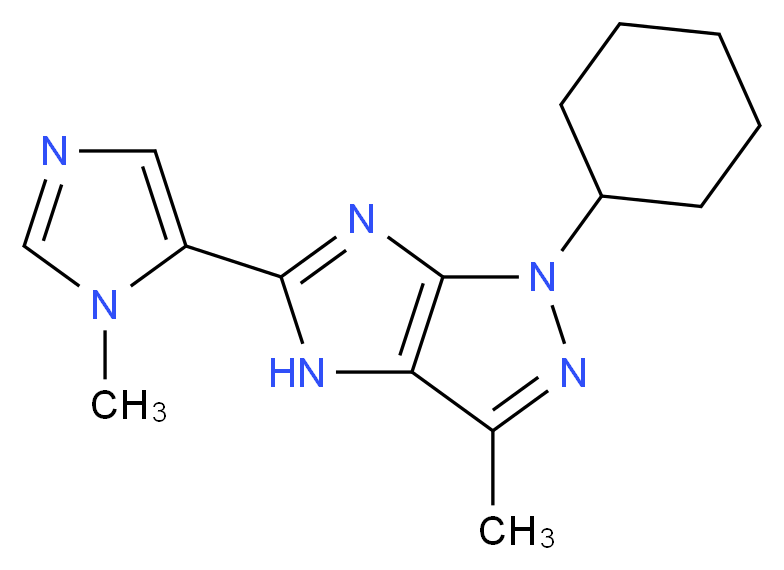 1-cyclohexyl-3-methyl-5-(1-methyl-1H-imidazol-5-yl)-1,4-dihydroimidazo[4,5-c]pyrazole_Molecular_structure_CAS_)