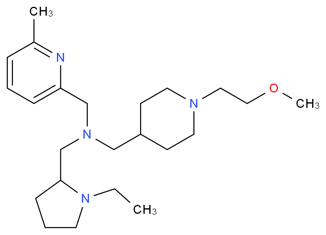 1-(1-ethyl-2-pyrrolidinyl)-N-{[1-(2-methoxyethyl)-4-piperidinyl]methyl}-N-[(6-methyl-2-pyridinyl)methyl]methanamine_Molecular_structure_CAS_)