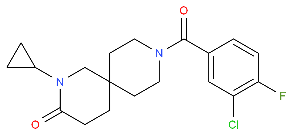 9-(3-chloro-4-fluorobenzoyl)-2-cyclopropyl-2,9-diazaspiro[5.5]undecan-3-one_Molecular_structure_CAS_)
