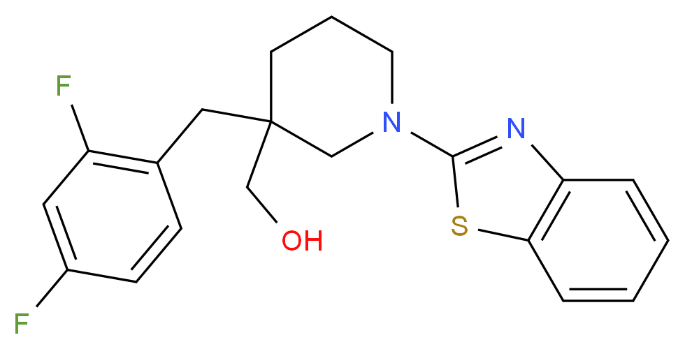 [1-(1,3-benzothiazol-2-yl)-3-(2,4-difluorobenzyl)piperidin-3-yl]methanol_Molecular_structure_CAS_)