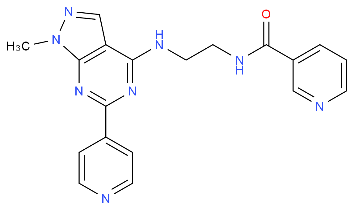 N-{2-[(1-methyl-6-pyridin-4-yl-1H-pyrazolo[3,4-d]pyrimidin-4-yl)amino]ethyl}nicotinamide_Molecular_structure_CAS_)