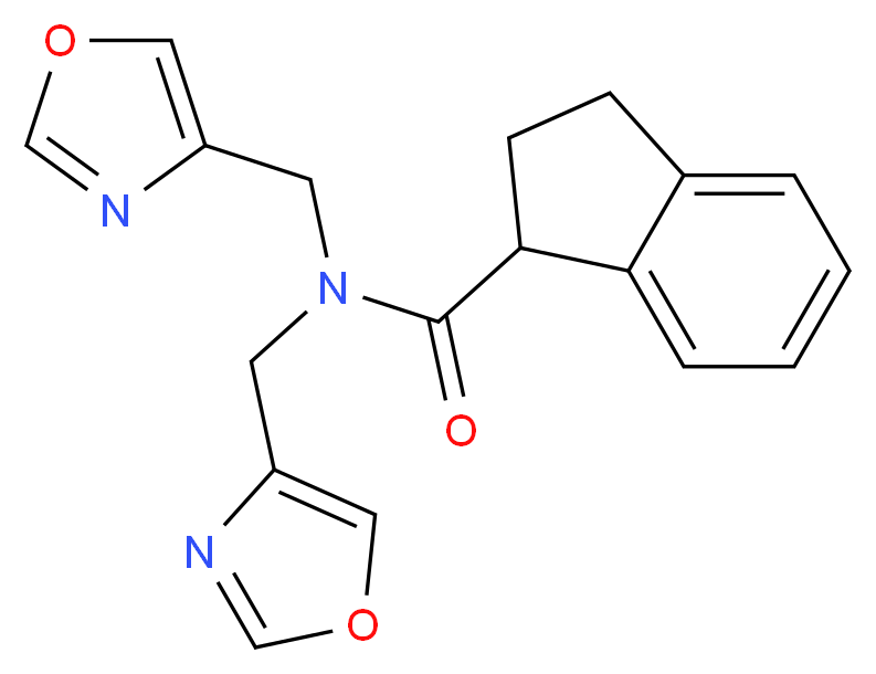 N,N-bis(1,3-oxazol-4-ylmethyl)indane-1-carboxamide_Molecular_structure_CAS_)
