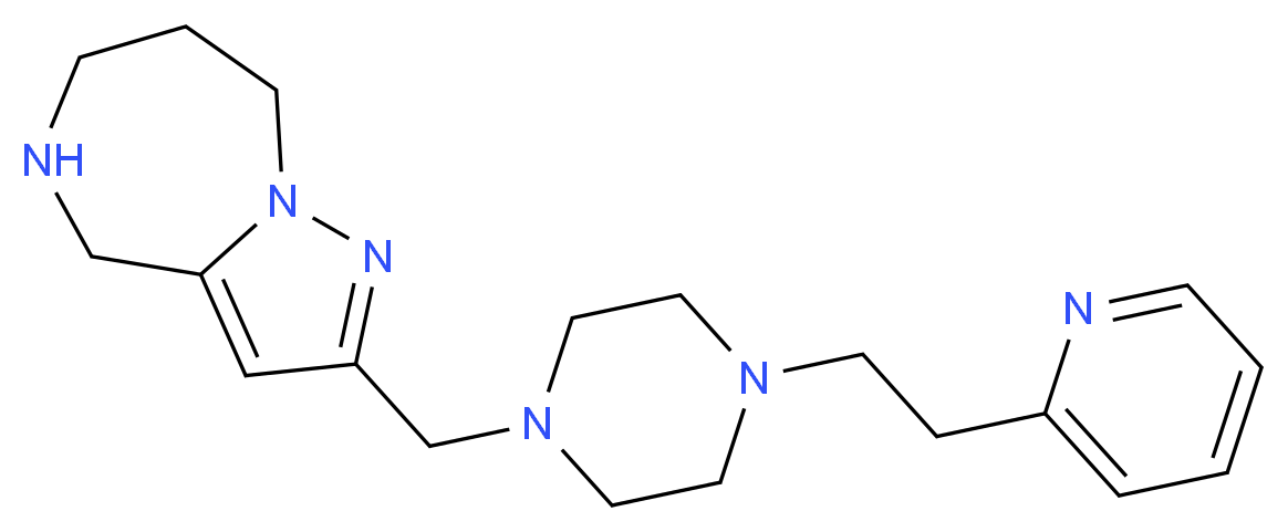 2-({4-[2-(2-pyridinyl)ethyl]-1-piperazinyl}methyl)-5,6,7,8-tetrahydro-4H-pyrazolo[1,5-a][1,4]diazepine_Molecular_structure_CAS_)