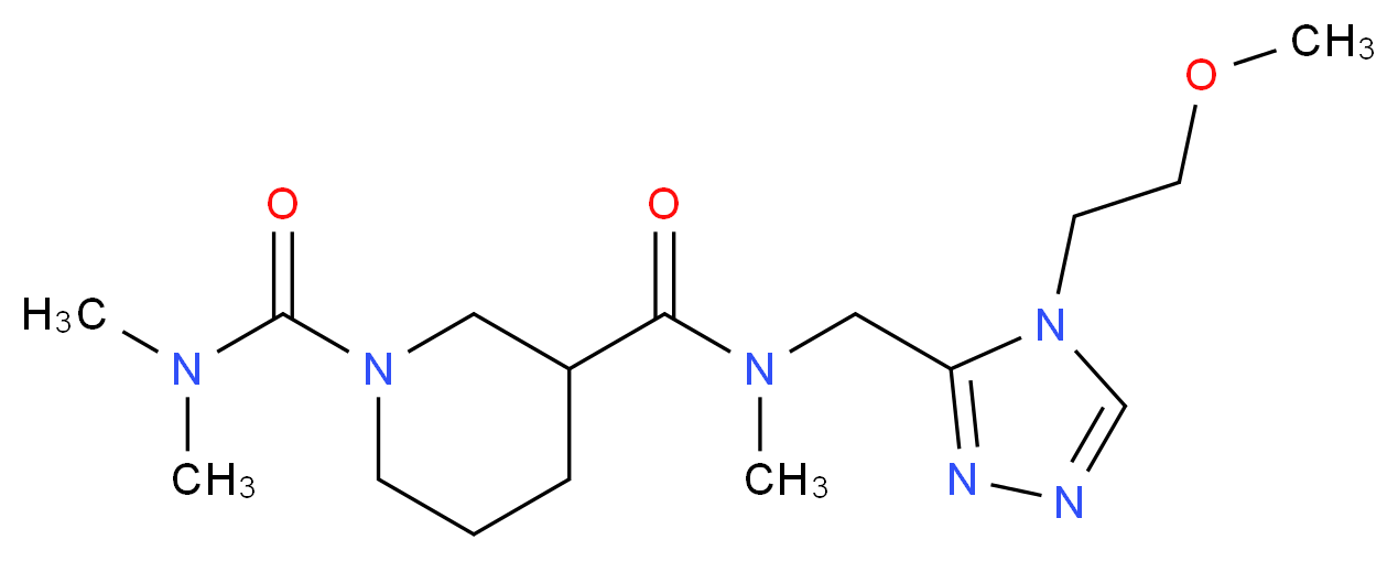 N~3~-{[4-(2-methoxyethyl)-4H-1,2,4-triazol-3-yl]methyl}-N~1~,N~1~,N~3~-trimethyl-1,3-piperidinedicarboxamide_Molecular_structure_CAS_)