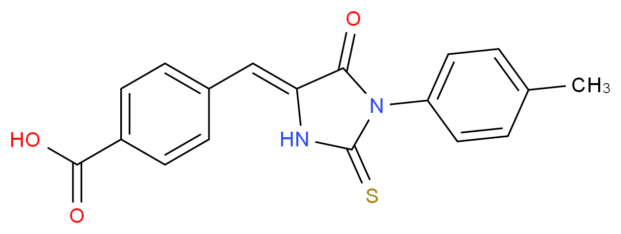 4-{[1-(4-methylphenyl)-5-oxo-2-thioxoimidazolidin-4-ylidene]methyl}benzoic acid_Molecular_structure_CAS_)