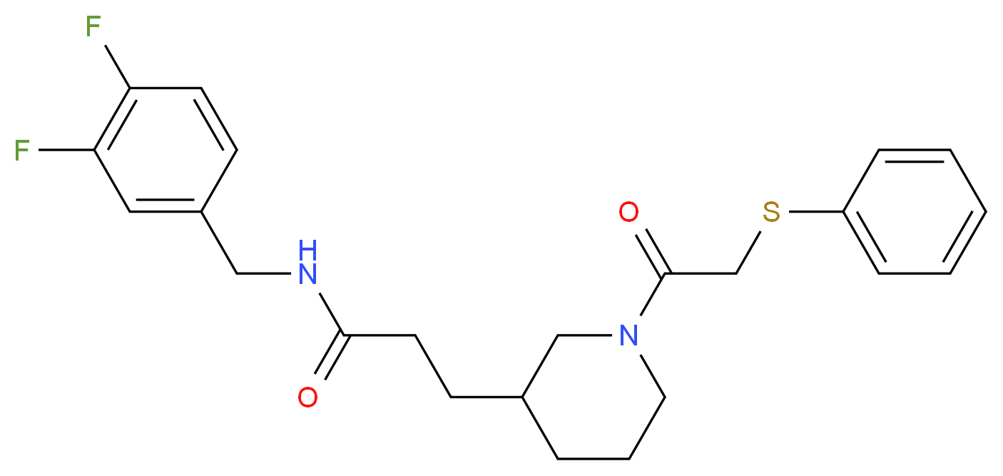 N-(3,4-difluorobenzyl)-3-{1-[(phenylthio)acetyl]-3-piperidinyl}propanamide_Molecular_structure_CAS_)