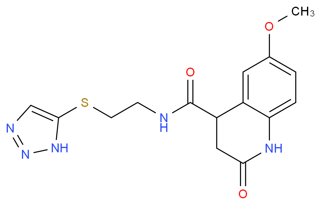 6-methoxy-2-oxo-N-[2-(1H-1,2,3-triazol-5-ylthio)ethyl]-1,2,3,4-tetrahydro-4-quinolinecarboxamide_Molecular_structure_CAS_)