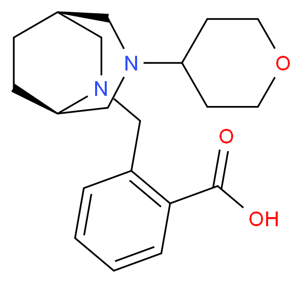 2-{[(1S*,5R*)-3-(tetrahydro-2H-pyran-4-yl)-3,6-diazabicyclo[3.2.2]non-6-yl]methyl}benzoic acid_Molecular_structure_CAS_)