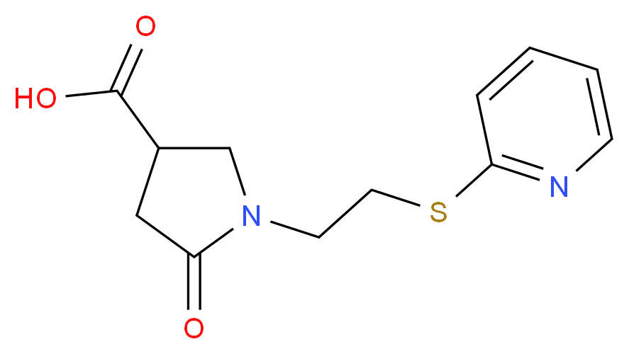 5-oxo-1-[2-(pyridin-2-ylthio)ethyl]pyrrolidine-3-carboxylic acid_Molecular_structure_CAS_)