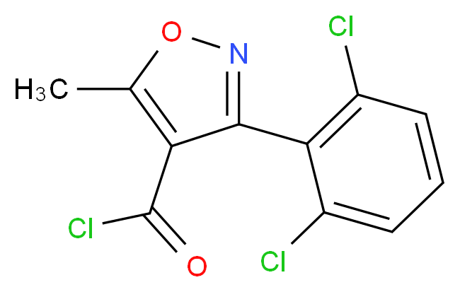 3-(2,6-Dichlorophenyl)-5-methylisoxazole-4-carbonyl chloride_Molecular_structure_CAS_4462-55-9)