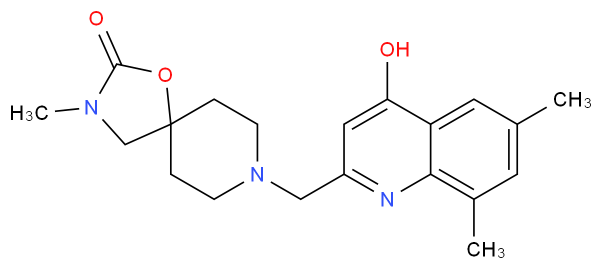 8-[(4-hydroxy-6,8-dimethylquinolin-2-yl)methyl]-3-methyl-1-oxa-3,8-diazaspiro[4.5]decan-2-one_Molecular_structure_CAS_)