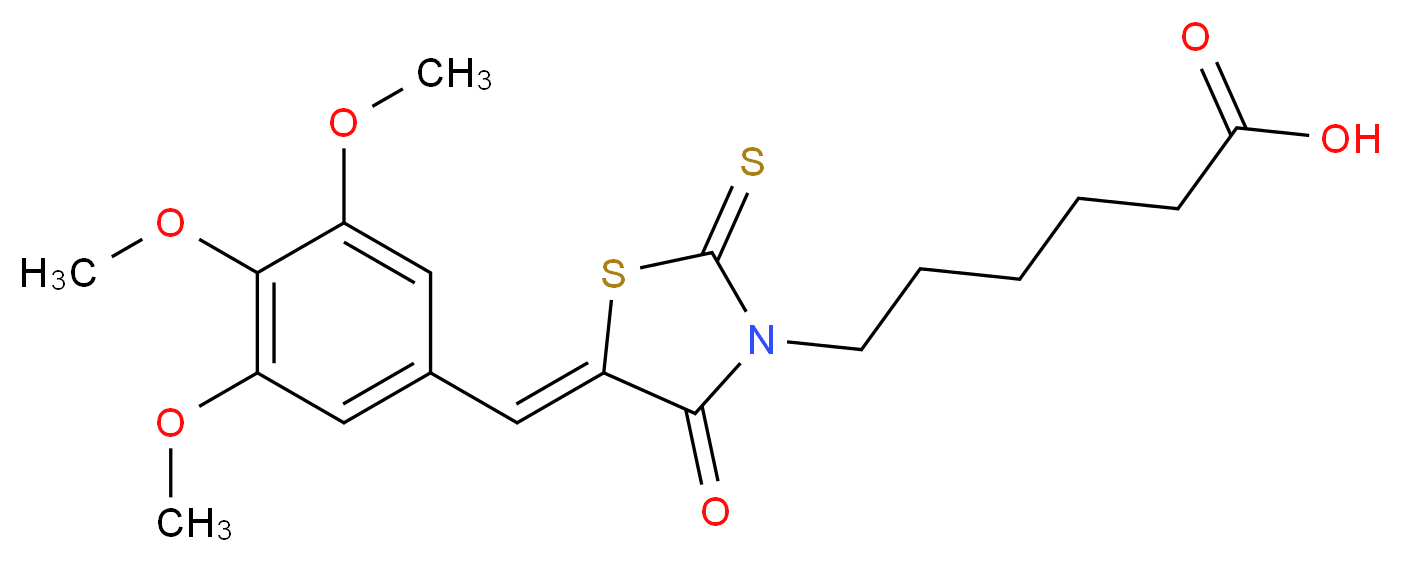 6-[4-Oxo-2-thioxo-5-(3,4,5-trimethoxy-benzylidene)-thiazolidin-3-yl]-hexanoic acid_Molecular_structure_CAS_)