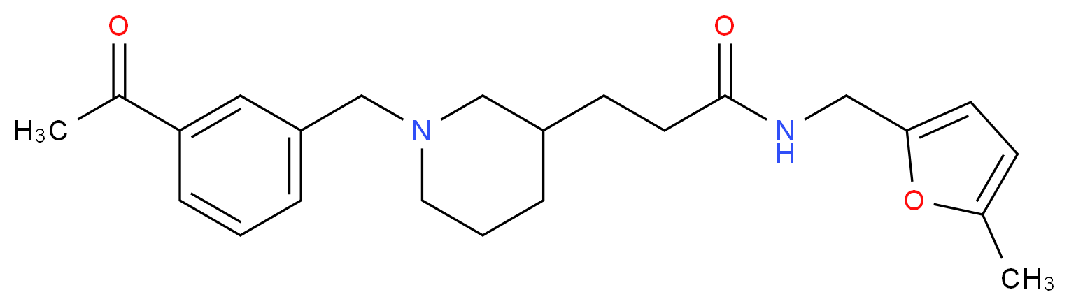3-[1-(3-acetylbenzyl)-3-piperidinyl]-N-[(5-methyl-2-furyl)methyl]propanamide_Molecular_structure_CAS_)