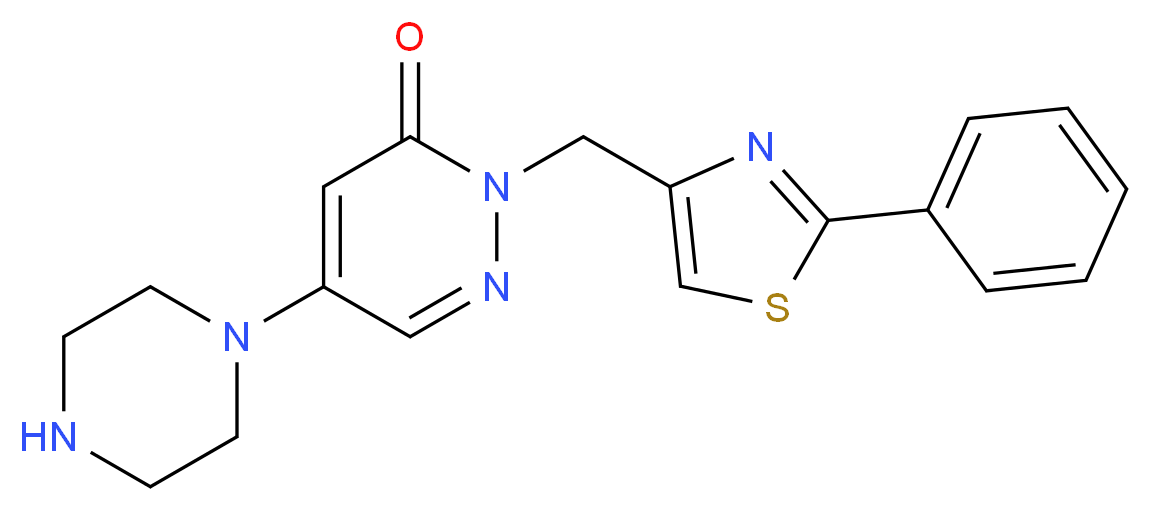 2-[(2-phenyl-1,3-thiazol-4-yl)methyl]-5-(1-piperazinyl)-3(2H)-pyridazinone_Molecular_structure_CAS_)