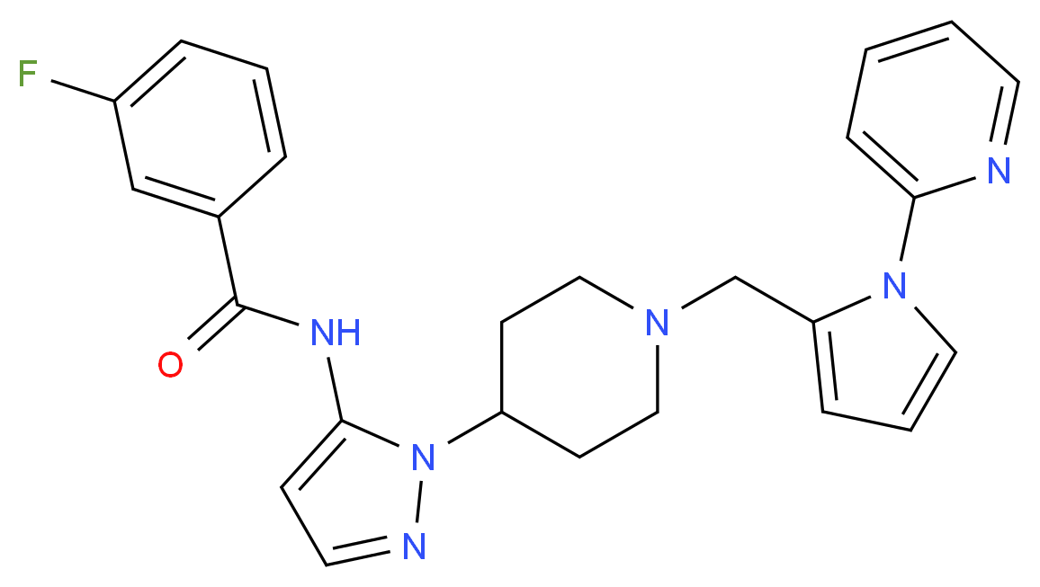 3-fluoro-N-[1-(1-{[1-(2-pyridinyl)-1H-pyrrol-2-yl]methyl}-4-piperidinyl)-1H-pyrazol-5-yl]benzamide_Molecular_structure_CAS_)