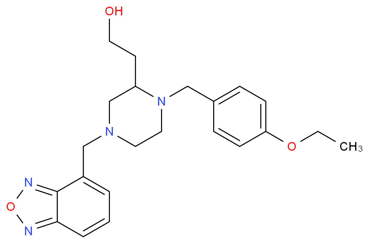 2-[4-(2,1,3-benzoxadiazol-4-ylmethyl)-1-(4-ethoxybenzyl)-2-piperazinyl]ethanol_Molecular_structure_CAS_)