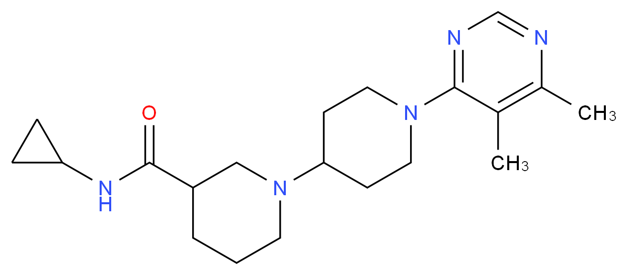 N-cyclopropyl-1'-(5,6-dimethylpyrimidin-4-yl)-1,4'-bipiperidine-3-carboxamide_Molecular_structure_CAS_)