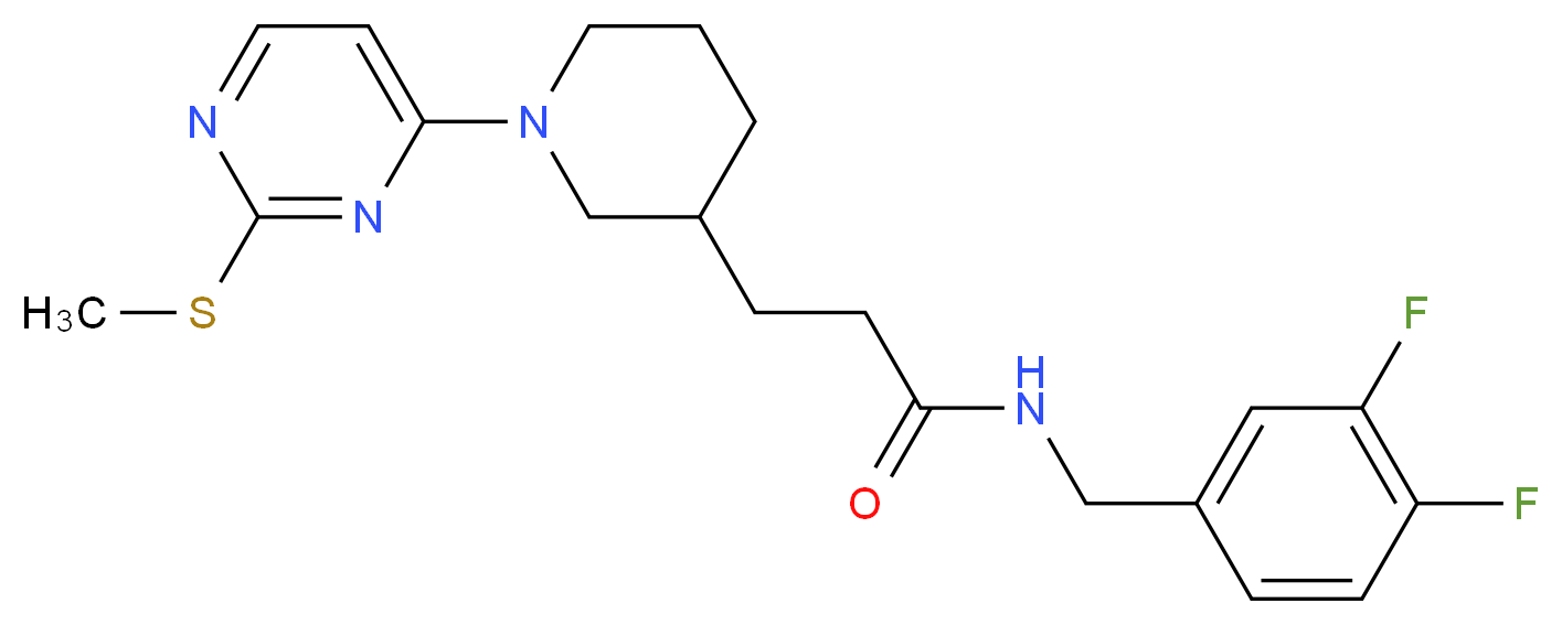 N-(3,4-difluorobenzyl)-3-{1-[2-(methylthio)-4-pyrimidinyl]-3-piperidinyl}propanamide_Molecular_structure_CAS_)