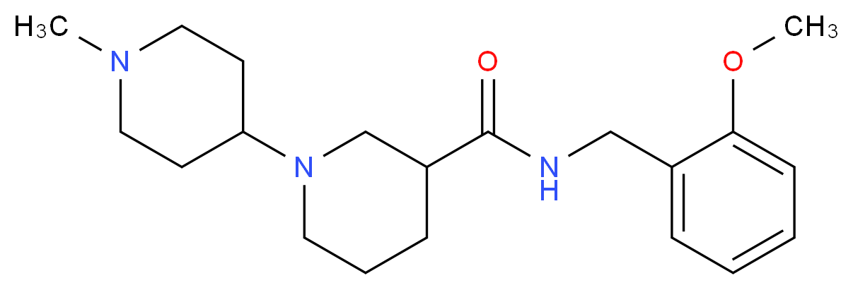 N-(2-methoxybenzyl)-1'-methyl-1,4'-bipiperidine-3-carboxamide_Molecular_structure_CAS_)
