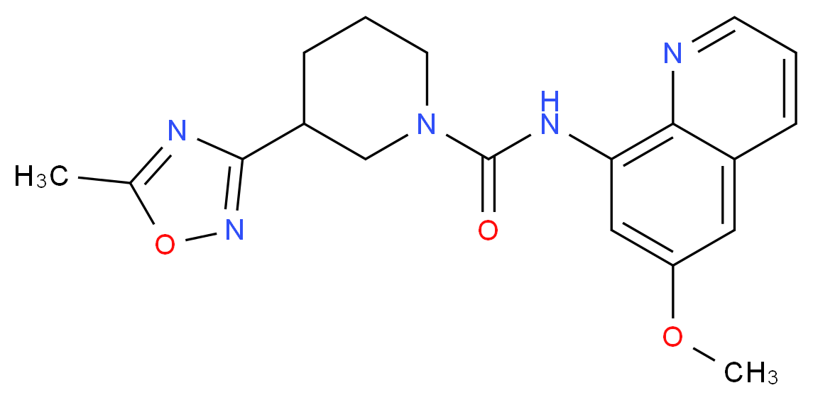 N-(6-methoxyquinolin-8-yl)-3-(5-methyl-1,2,4-oxadiazol-3-yl)piperidine-1-carboxamide_Molecular_structure_CAS_)