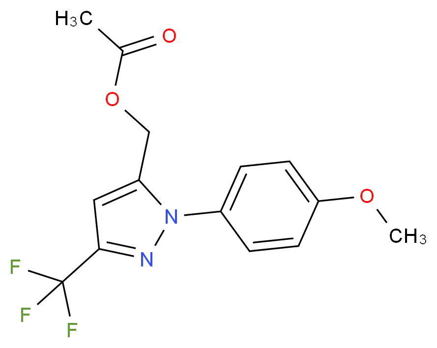 (1-(4-METHOXYPHENYL)-3-(TRIFLUOROMETHYL)-1H-PYRAZOL-5-YL)METHYL ACETATE_Molecular_structure_CAS_637318-19-5)