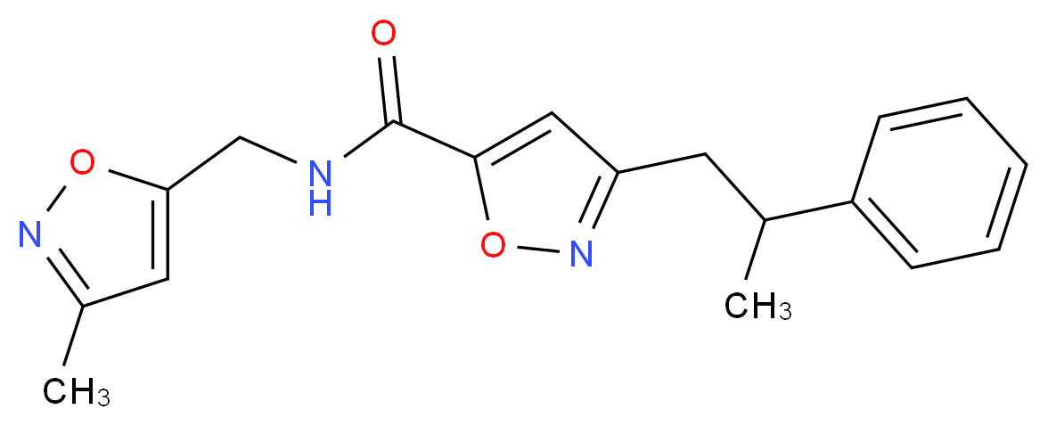 N-[(3-methyl-5-isoxazolyl)methyl]-3-(2-phenylpropyl)-5-isoxazolecarboxamide_Molecular_structure_CAS_)