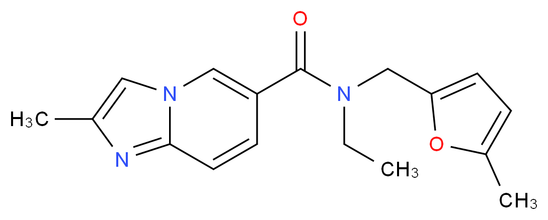 N-ethyl-2-methyl-N-[(5-methyl-2-furyl)methyl]imidazo[1,2-a]pyridine-6-carboxamide_Molecular_structure_CAS_)