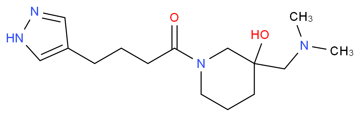 3-[(dimethylamino)methyl]-1-[4-(1H-pyrazol-4-yl)butanoyl]-3-piperidinol_Molecular_structure_CAS_)