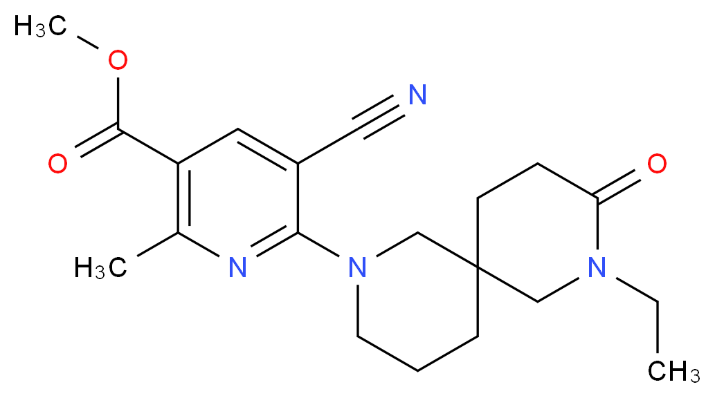 methyl 5-cyano-6-(8-ethyl-9-oxo-2,8-diazaspiro[5.5]undec-2-yl)-2-methylnicotinate_Molecular_structure_CAS_)
