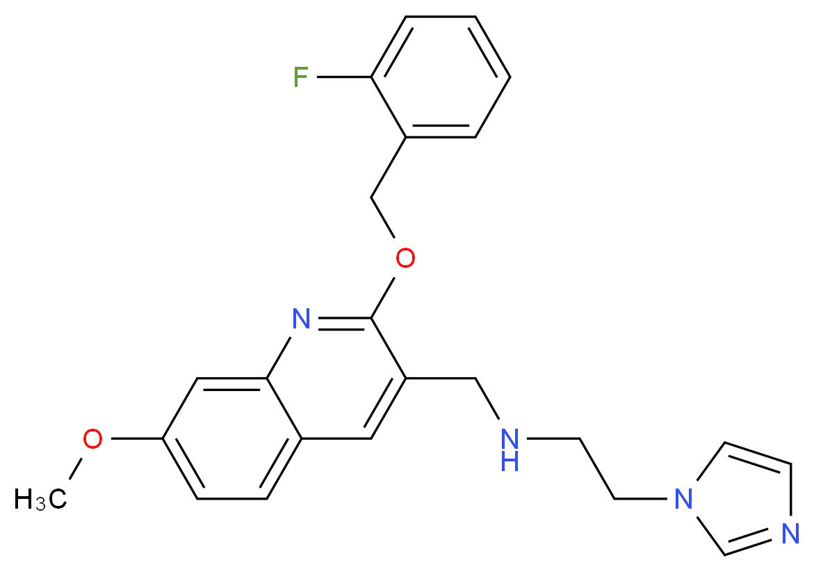 ({2-[(2-fluorobenzyl)oxy]-7-methoxy-3-quinolinyl}methyl)[2-(1H-imidazol-1-yl)ethyl]amine_Molecular_structure_CAS_)
