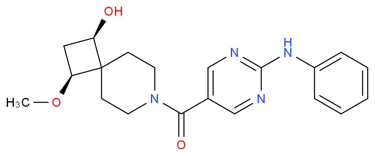 (1R*,3S*)-7-[(2-anilinopyrimidin-5-yl)carbonyl]-3-methoxy-7-azaspiro[3.5]nonan-1-ol_Molecular_structure_CAS_)