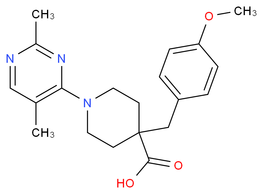 1-(2,5-dimethylpyrimidin-4-yl)-4-(4-methoxybenzyl)piperidine-4-carboxylic acid_Molecular_structure_CAS_)