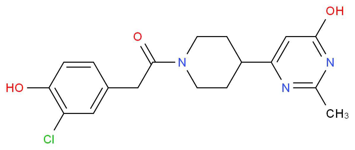 6-{1-[(3-chloro-4-hydroxyphenyl)acetyl]-4-piperidinyl}-2-methyl-4-pyrimidinol_Molecular_structure_CAS_)