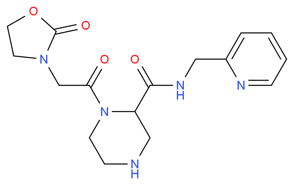 1-[(2-oxo-1,3-oxazolidin-3-yl)acetyl]-N-(2-pyridinylmethyl)-2-piperazinecarboxamide_Molecular_structure_CAS_)