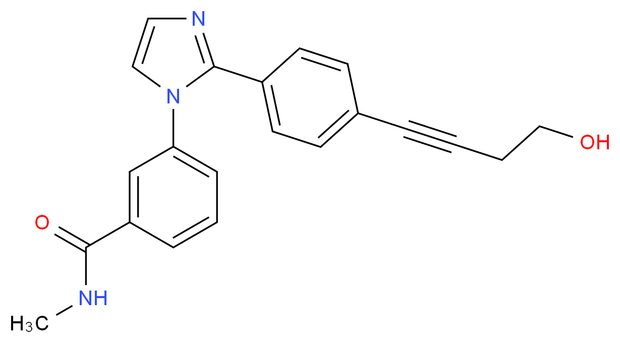 3-{2-[4-(4-hydroxybut-1-yn-1-yl)phenyl]-1H-imidazol-1-yl}-N-methylbenzamide_Molecular_structure_CAS_)