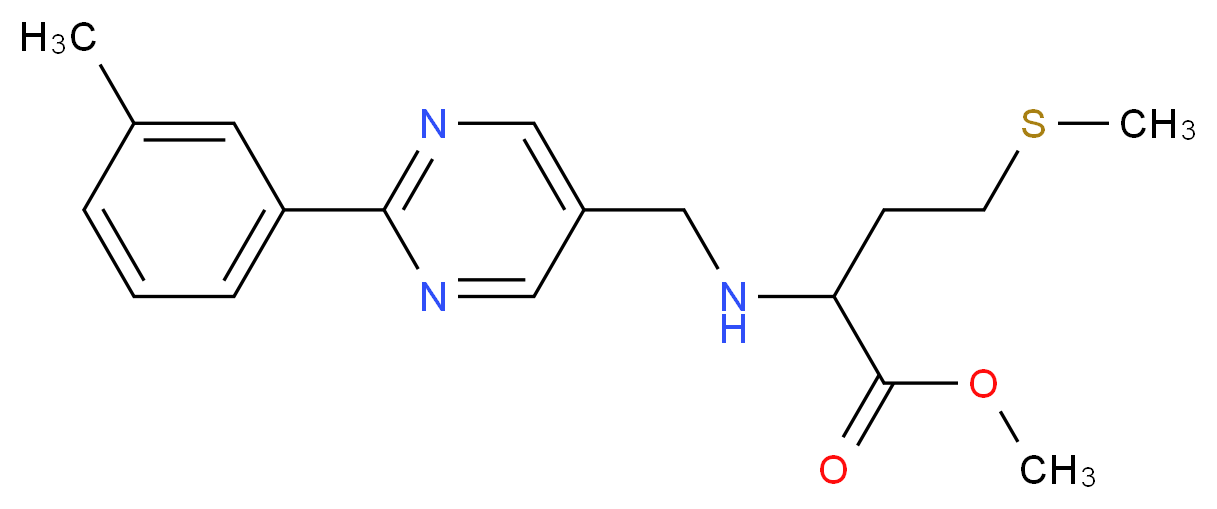 methyl 2-({[2-(3-methylphenyl)pyrimidin-5-yl]methyl}amino)-4-(methylthio)butanoate_Molecular_structure_CAS_)