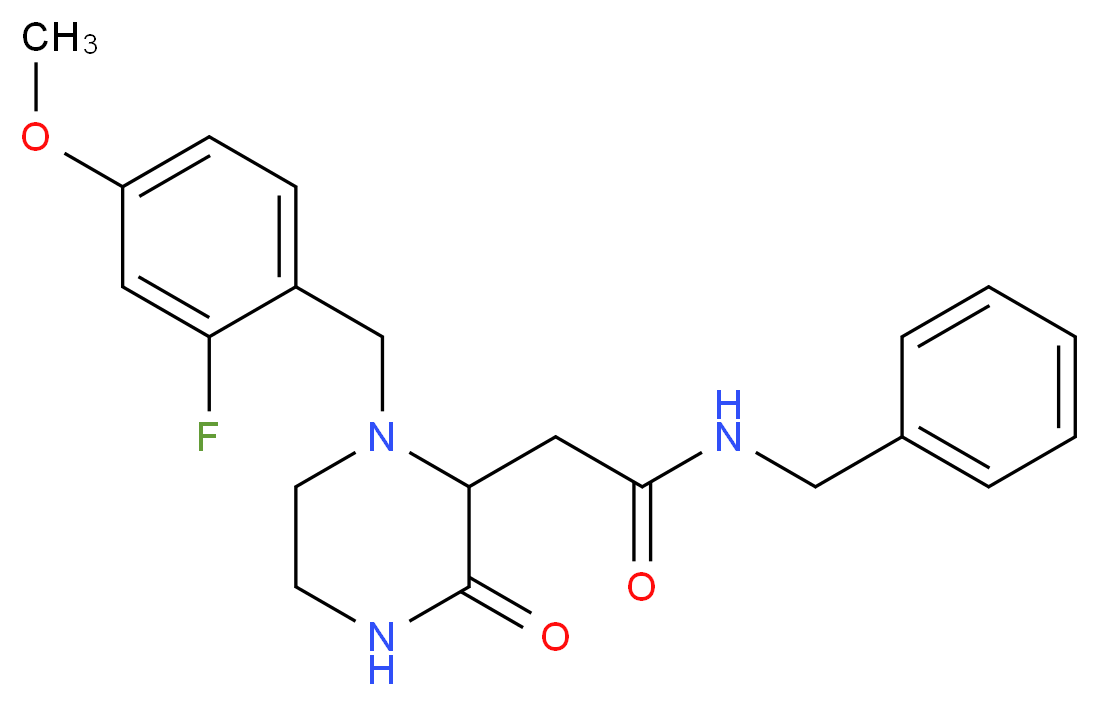 N-benzyl-2-[1-(2-fluoro-4-methoxybenzyl)-3-oxo-2-piperazinyl]acetamide_Molecular_structure_CAS_)