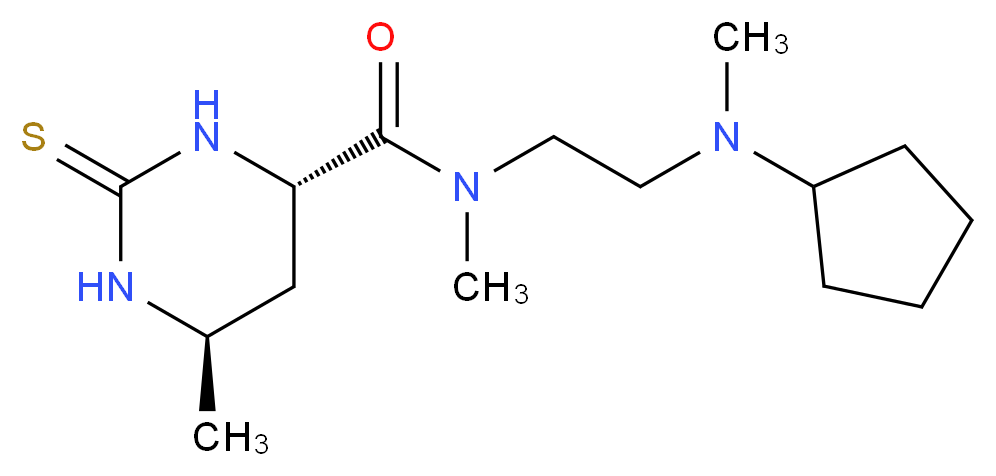 (4S*,6R*)-N-{2-[cyclopentyl(methyl)amino]ethyl}-N,6-dimethyl-2-thioxohexahydropyrimidine-4-carboxamide_Molecular_structure_CAS_)