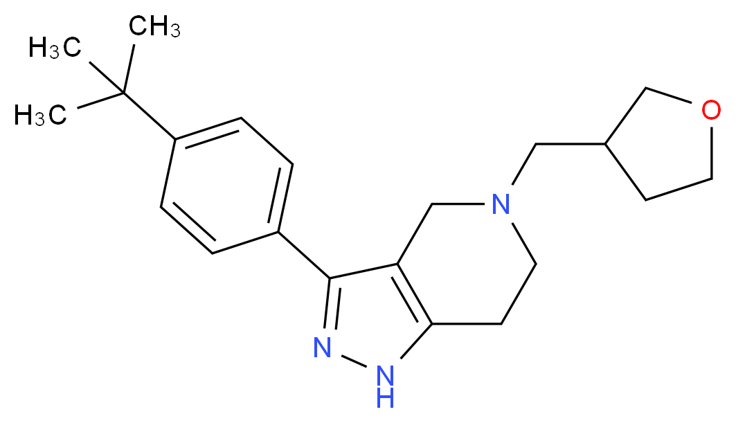 3-(4-tert-butylphenyl)-5-(tetrahydro-3-furanylmethyl)-4,5,6,7-tetrahydro-1H-pyrazolo[4,3-c]pyridine_Molecular_structure_CAS_)