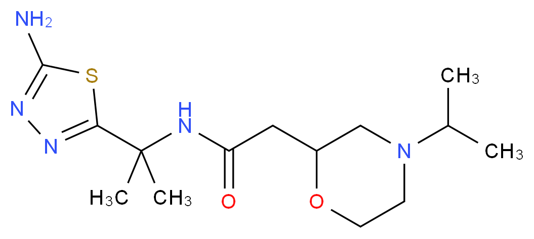 N-[1-(5-amino-1,3,4-thiadiazol-2-yl)-1-methylethyl]-2-(4-isopropylmorpholin-2-yl)acetamide_Molecular_structure_CAS_)